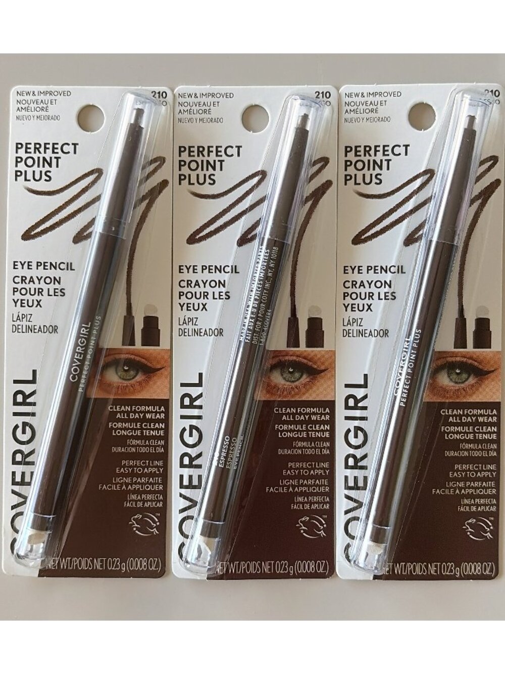 Lot of 3 Covergirl Perfect Point Plus Eyeliner Eye Pencil - 210 Espresso